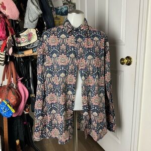 Laurel Mallorca Button Down Paisley Shirt XL
